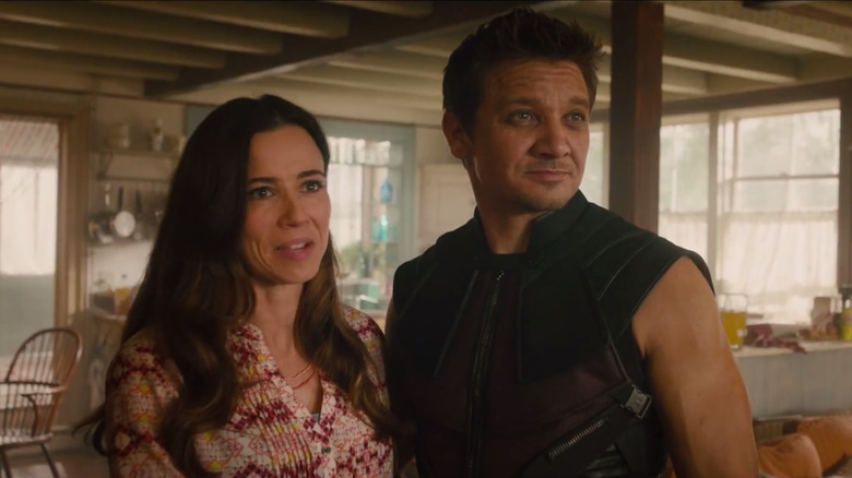 Linda Cardellini and Jeremy Renner in Avengers: Age of Ultron