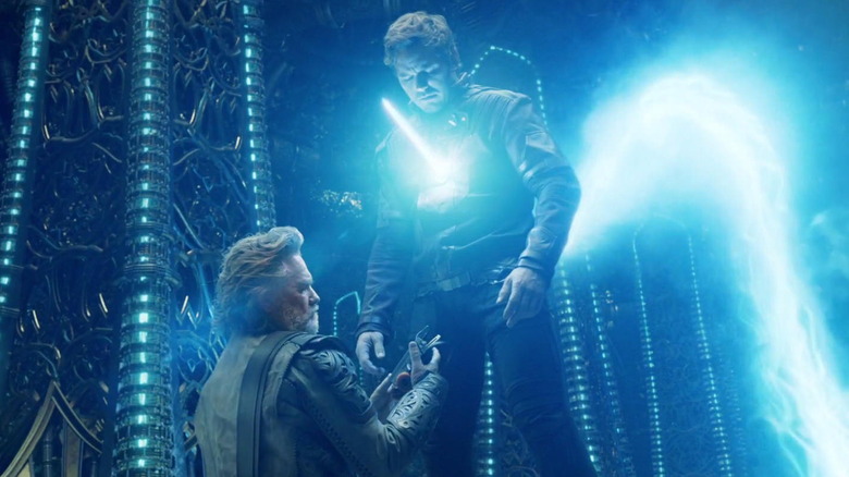 Kurt Russell and Chris Pratt in Guardians of the Galaxy Vol. 2