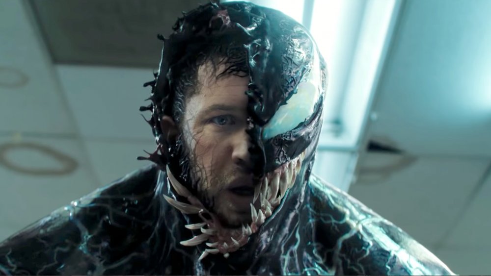 Tom Hardy in symbiote mode in Venom 