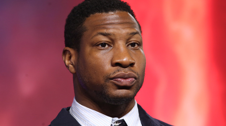 Jonathan Majors poses