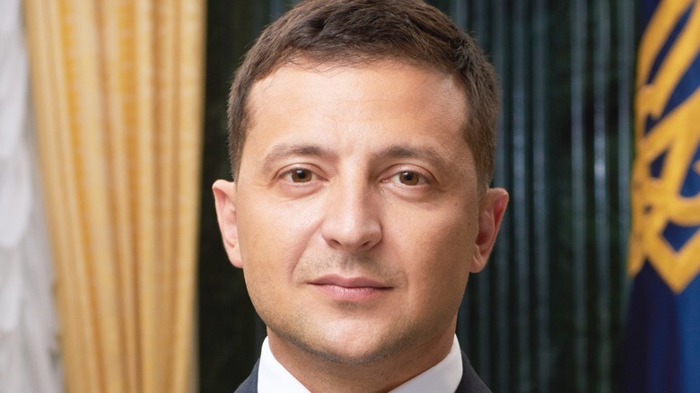 Volodymyr Zelenskyy wearing a suit