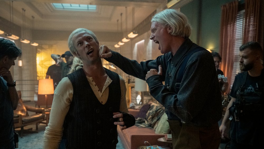 A behind-the-scenes shot from The Umbrella Academy season 2