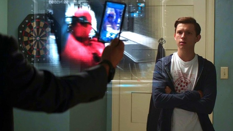 Tony Stark shows Peter his cell phone video