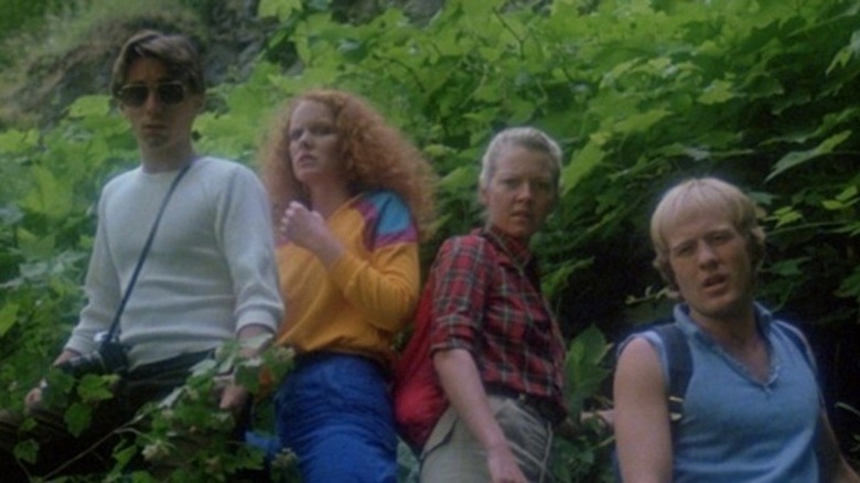 Campers hiking in Just Before Dawn