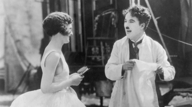 Charles Chaplin laughing