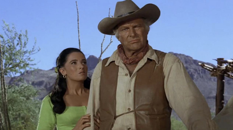 Victoria and Big John Cannon on the land in The High Chaparral (1967-1971)