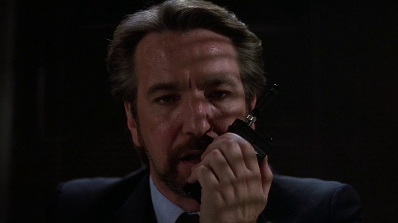 Alan Rickman on walkie talkie