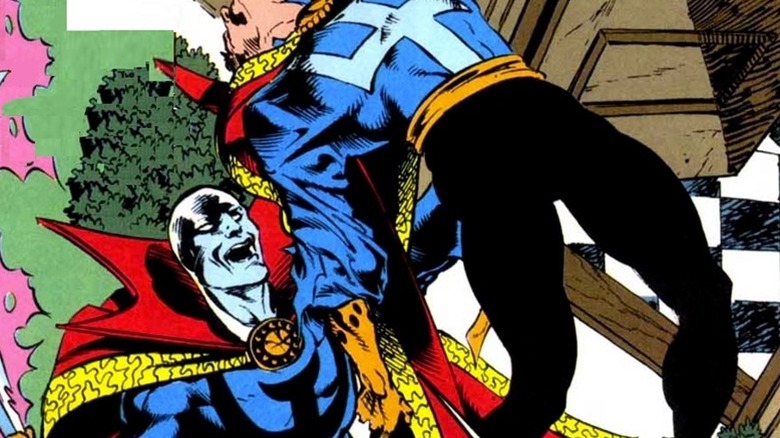 Evil Doctor Strange, the Necromancer, Hoists Up the Good Strange