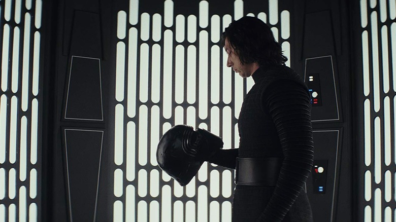Kylo Ren with his helmet