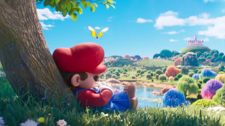 Mario laying down arms crossed
