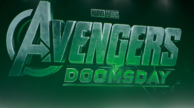 Avengers Doomsday logo displayed at Comic-Con 2024