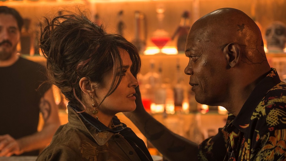 Samuel L. Jackson and Salma Hayek in The Hitman's Bodyguard