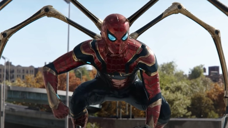 iron Spider-Man crouching