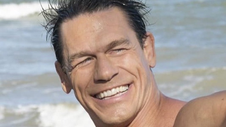 John Cena smiling in the ocean