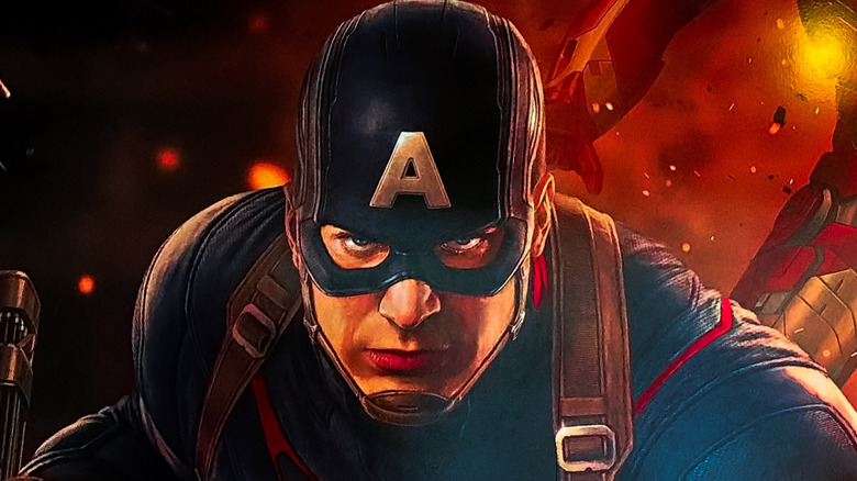 Captain America scowling