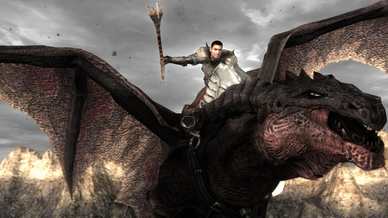 knight riding dragon