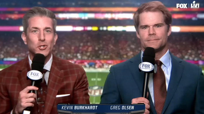 Kevin Burkhardt and Greg Olsen smiling for Tubi