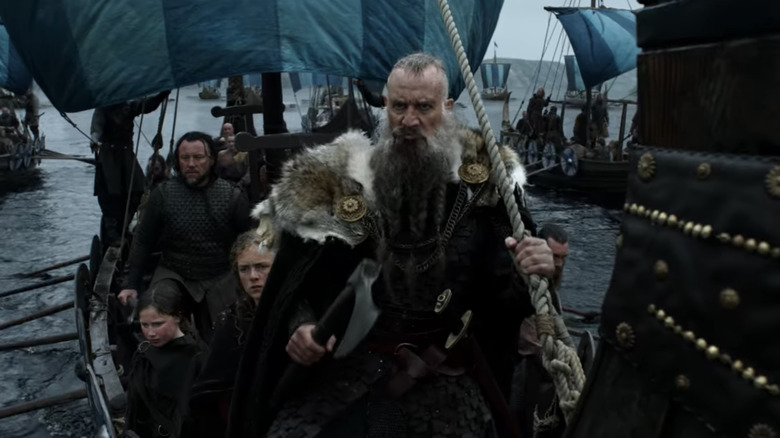 Olaf the Pagan hunter on a boat