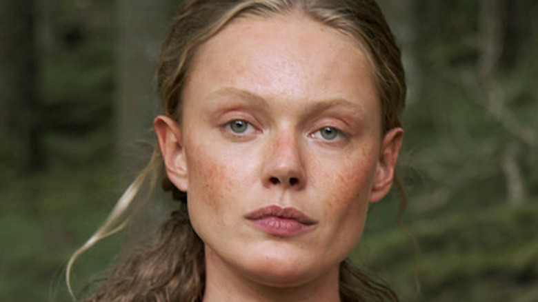 Frida Gustavsson as a thoughtful Freydis in Vikings: Valhalla 