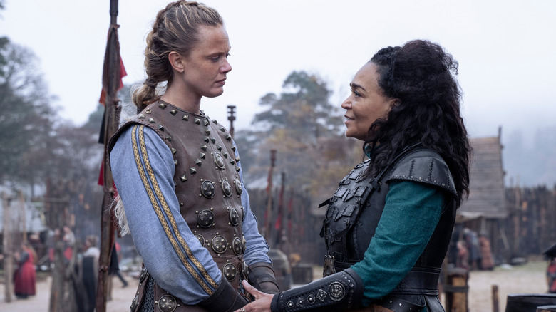 Freydis and Jarl Haakon grasping each other's hands