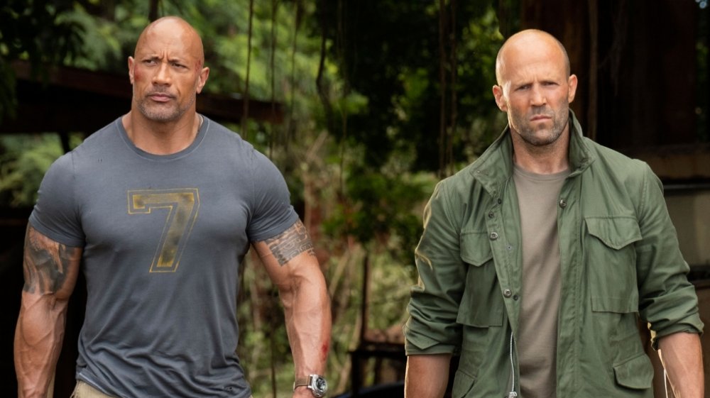 Dwayne Johnson and Jason Statham as Hobbs and Shaw
