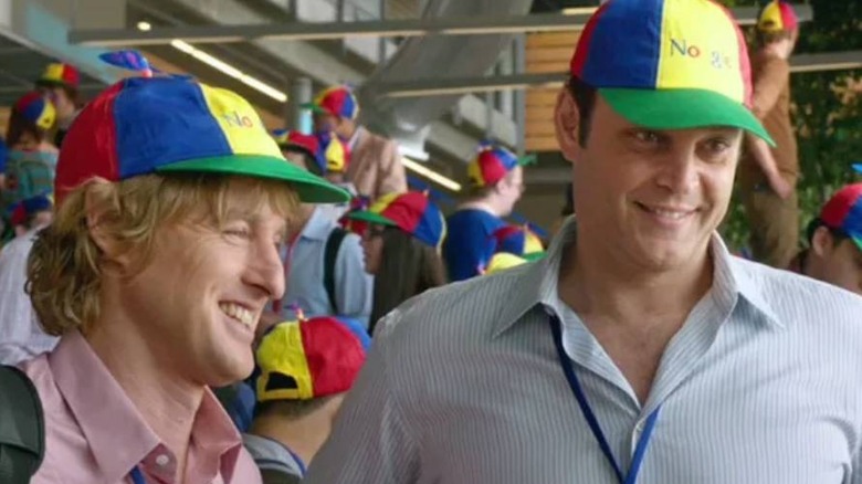 Billy and Nick wearing propeller hats