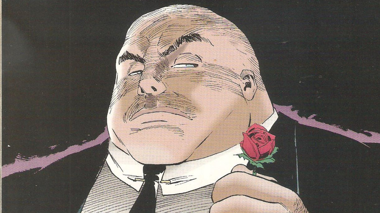 comic Kingpin holding rose