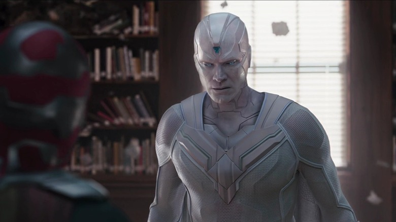 White Vision in a confrontation with classic Vision in "WandaVision" (2021)