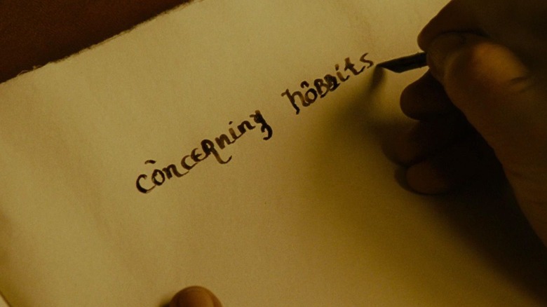 Bilbo writes his memoirs