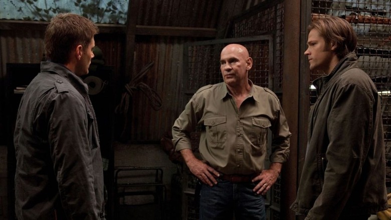 Dean, Samuel, and Sam outside