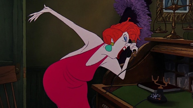 Madame Medusa yelling on the phone