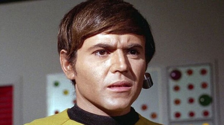 Walter Koenig's Chekov looking mighty surprised in Star Trek: The Original Series (1966)