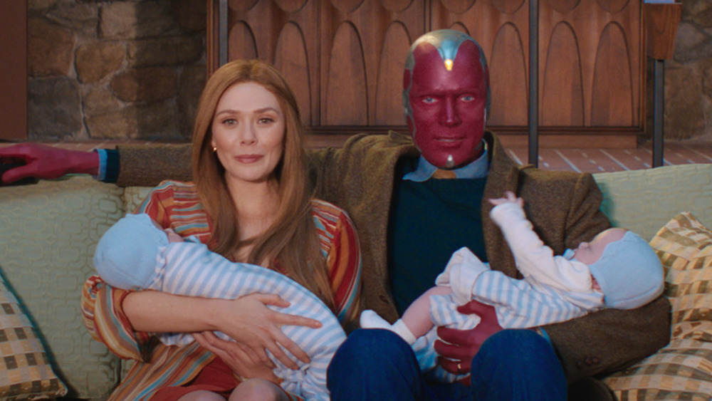 Elizabeth Olsen and Paul Bettany in WandaVision