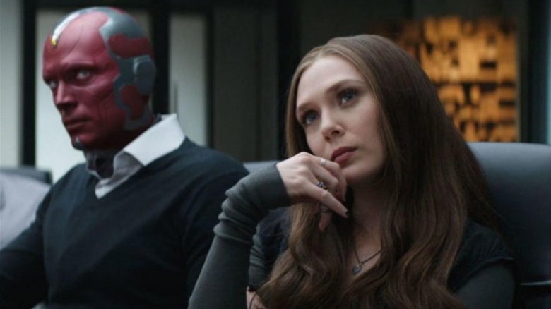 Paul Bettany as Vision, Elizabeth Olsen as Scarlet Witch