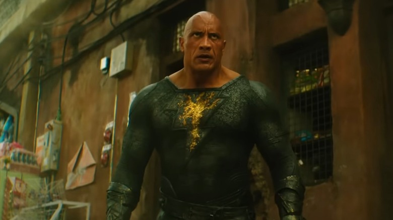 Black Adam looking angry