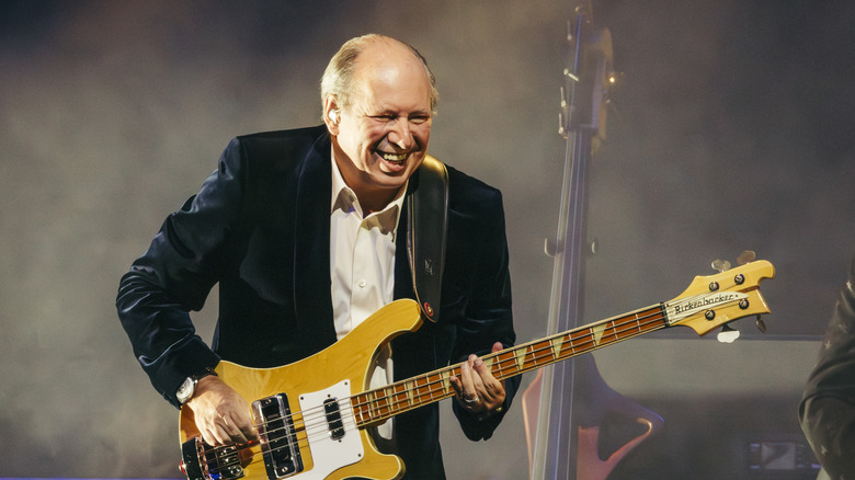 Hans Zimmer shredding a guitar during a concert (2024)