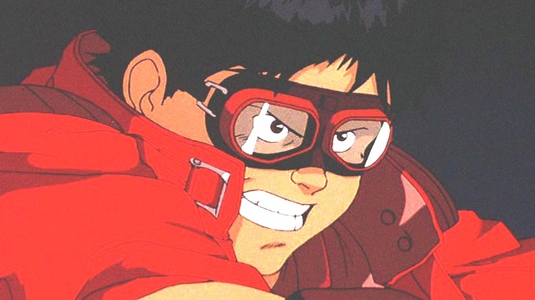 Kaneda wearing biker gear