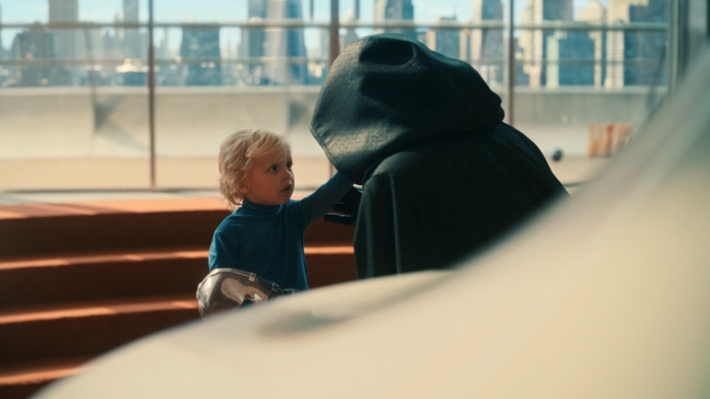 Franklin Richards seeing Doctor Doom in The Fantastic Four: First Steps