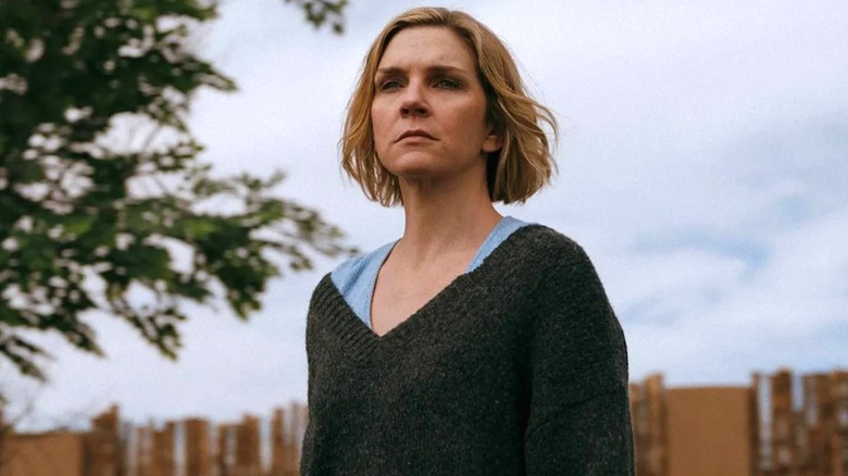 Carol in her backyard in Pluribus