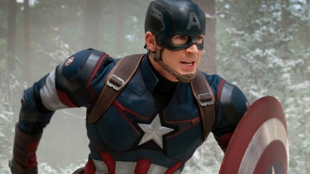 Steve Rogers (Chris Evans) suited up as Captain America