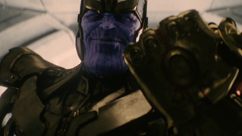 Thanos wielding the Infinity Gauntlet in Avengers: Age of Ultron
