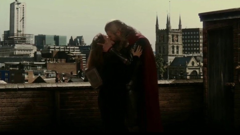 Thor kisses Jane in Thor: The Dark World