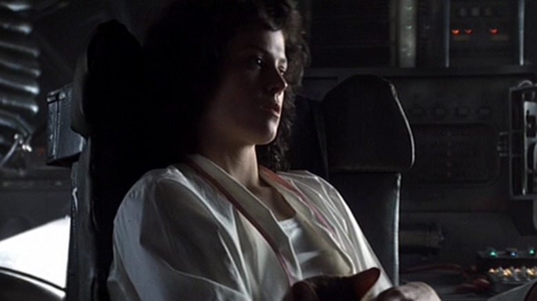 Ripley holding Jones the cat in "Alien" (1979)