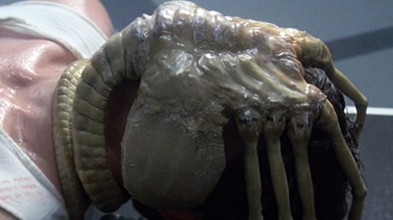 A facehugger wrapped around Kane's head in "Alien" (1979)