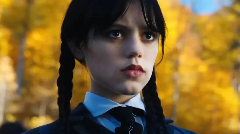 Wednesday Addams outside