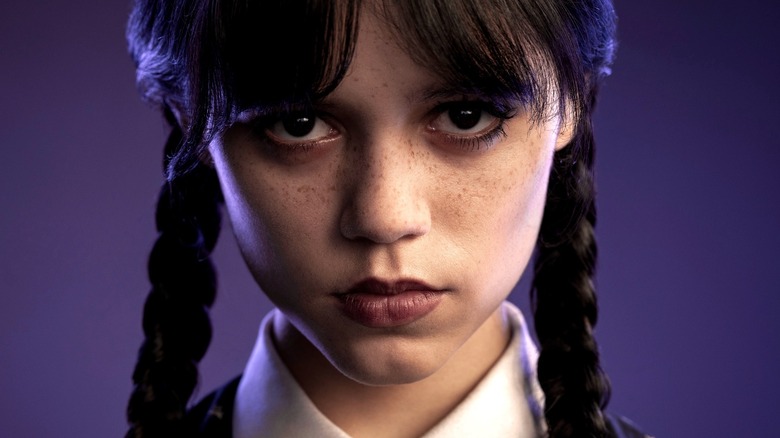 Jenna Ortega as Wednesday Addams staring