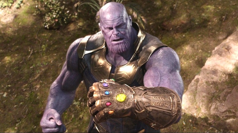 Thanos wearing the Infinity Gauntlet in Avengers: Infinity War