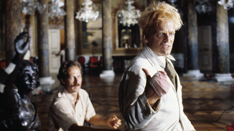 Werner Herzog behind Klaus Kinski