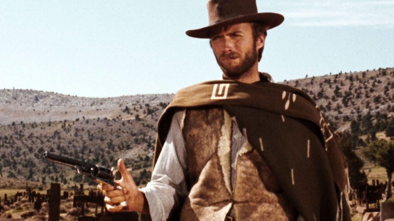 Blondie pointing his gun in "The Good, the Bad and the Ugly"