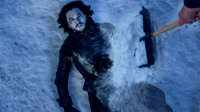 Jon Snow buried by snow